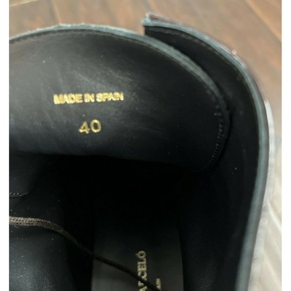 NEW Paloma Barcelo Women's Patent Leather Prudence Lace Up Boots Brown - Picture 5 of 8